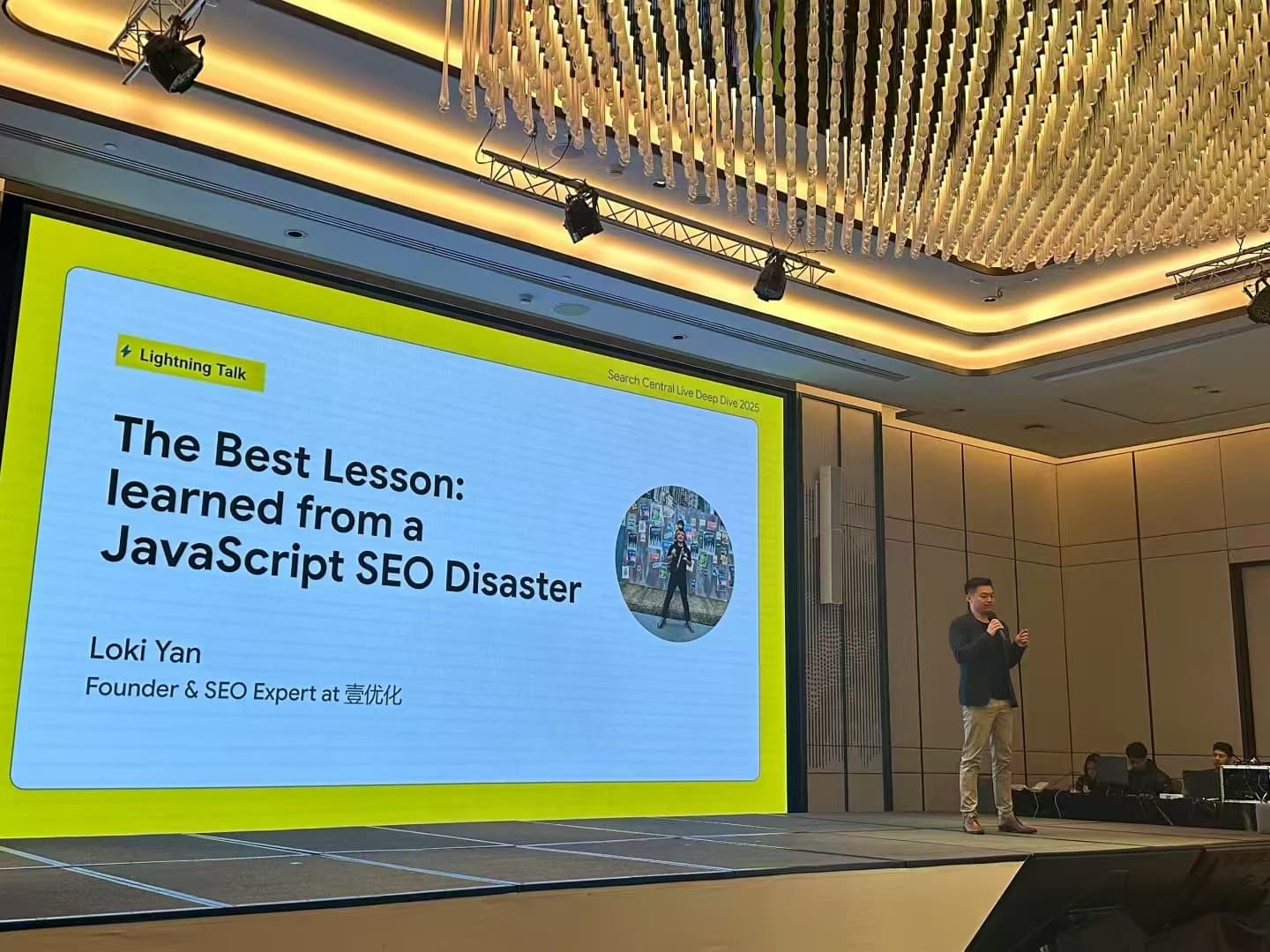 Loki Yan speaking at Google Search Central Live Deep Dive